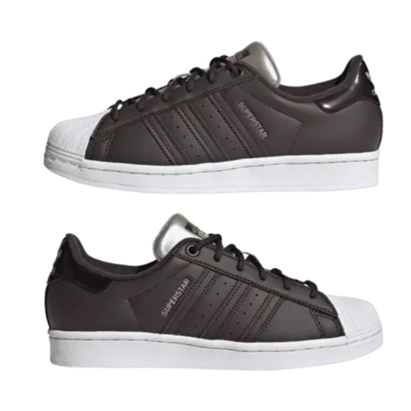 NWB NWT Adidas Superstars Originals GX4360 Brown Gold Size 42 White Shell Clam - Picture 13 of 15